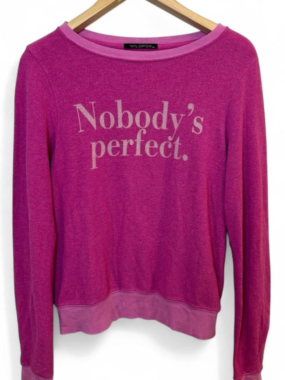 Vintage Wildfox “nobody’s perfect” long sleeve top